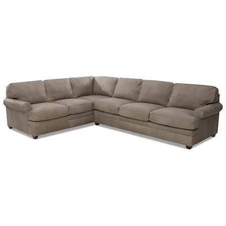 2-Piece Sectional Sofa with Rolled Arms and RAF Sofa